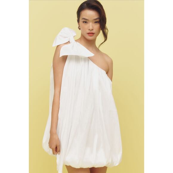 Bardot NWT Razia White One-Shoulder Bubble Mini Dress Size 6 - Picture 1 of 10